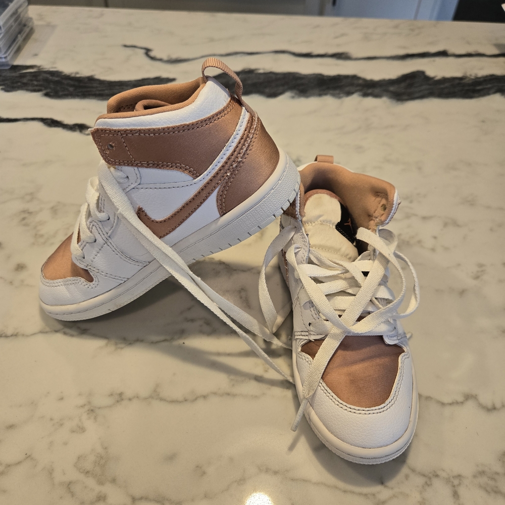 Nike Jordan 1 Mid Rose Gold Kids Sneakers